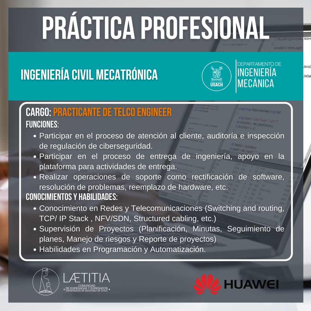 Práctica Profesional en Huawei Chile!